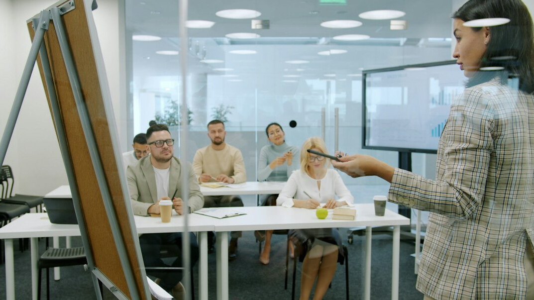 group of executives in training