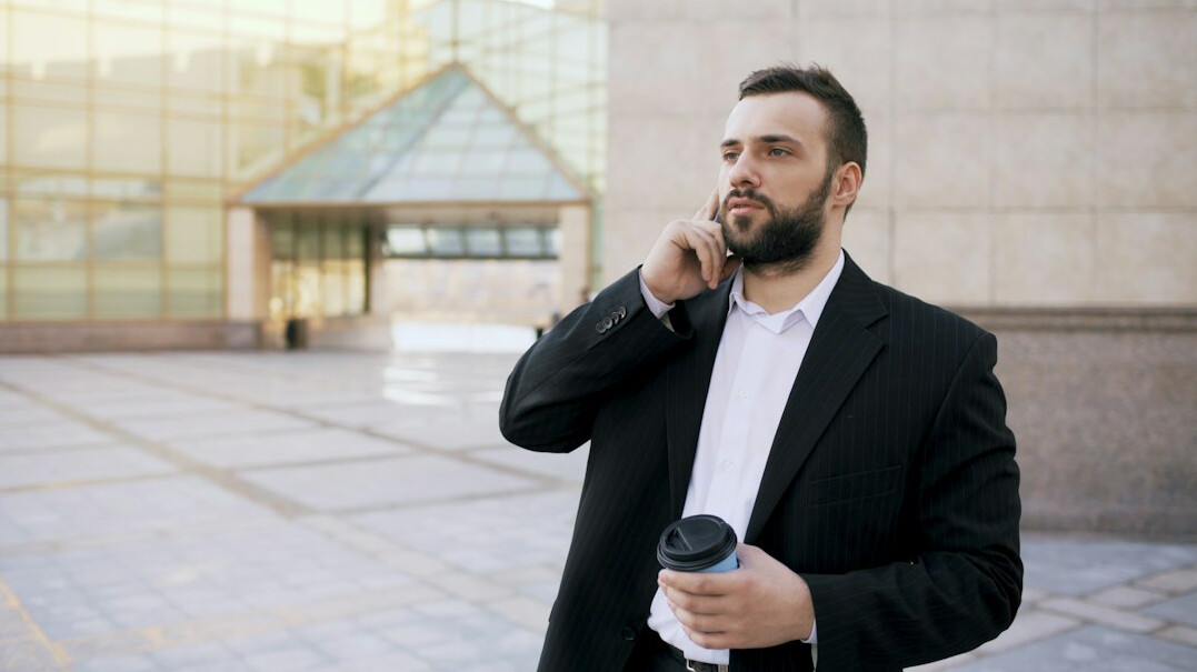 confident businessman speaking